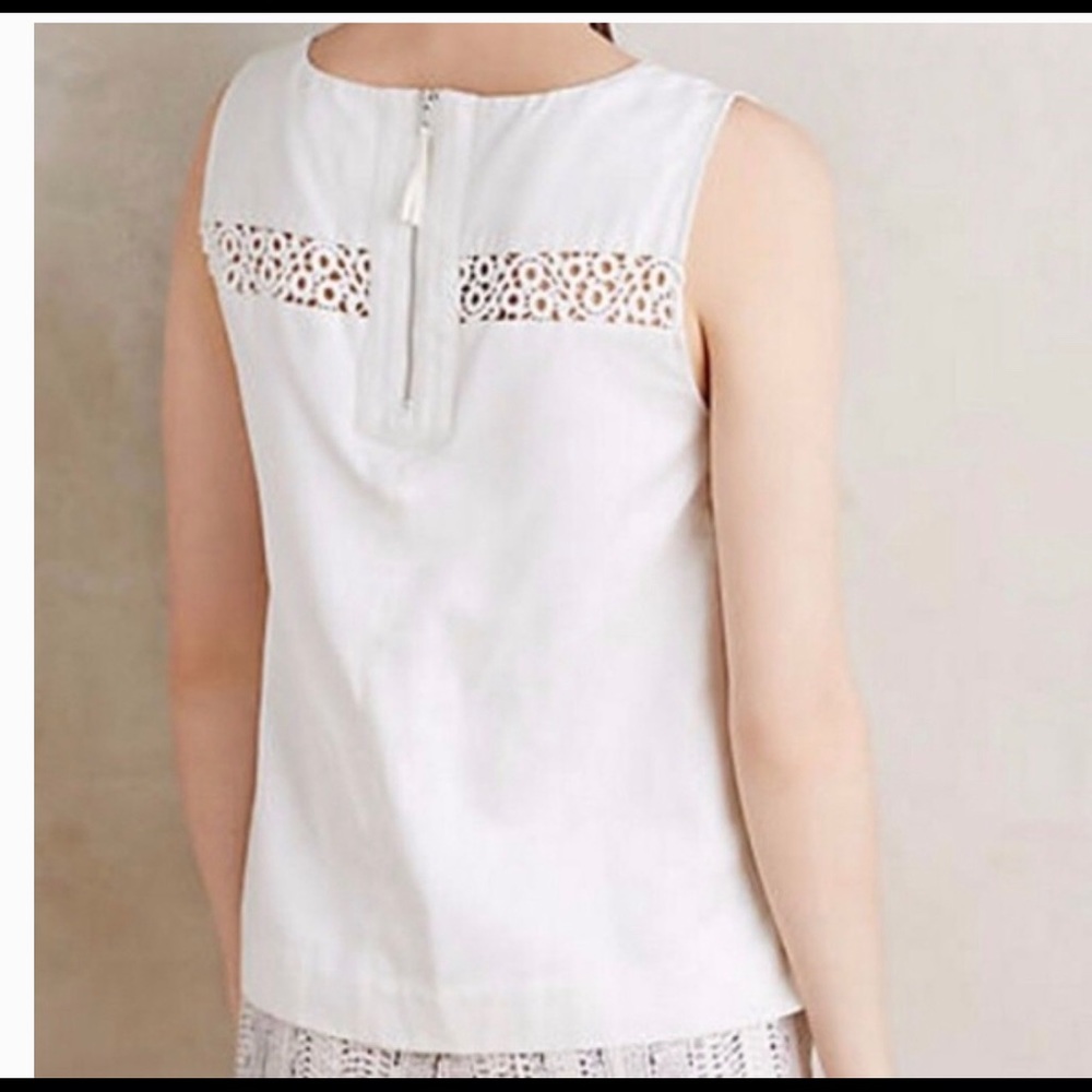 Anthro HD in Paris White Lace Melody Tank Side Pan